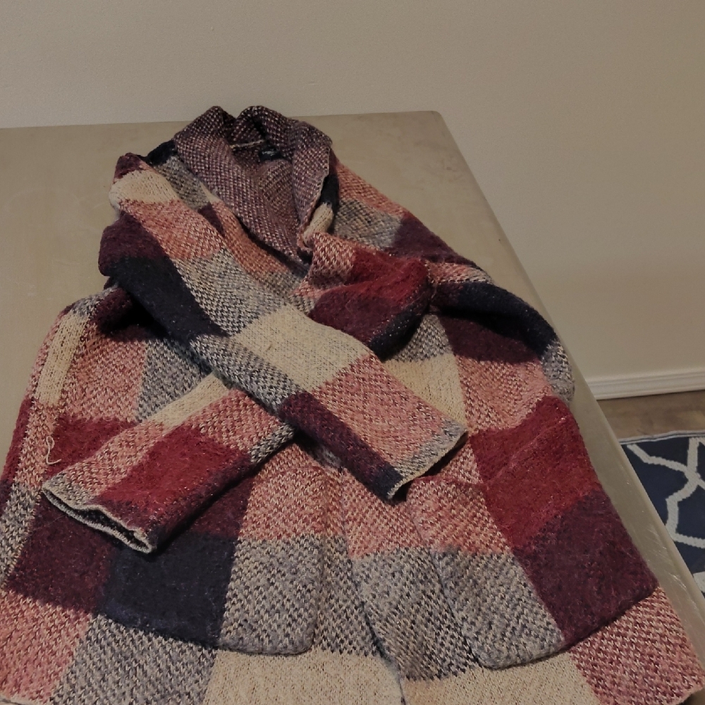 American Eagle Outfitters Multicolor Plaid Teddy Jacket